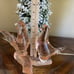 Love Birds On Branch Peach Bubbles Murano Style Pressed Art Glass 12.5 x 6.5