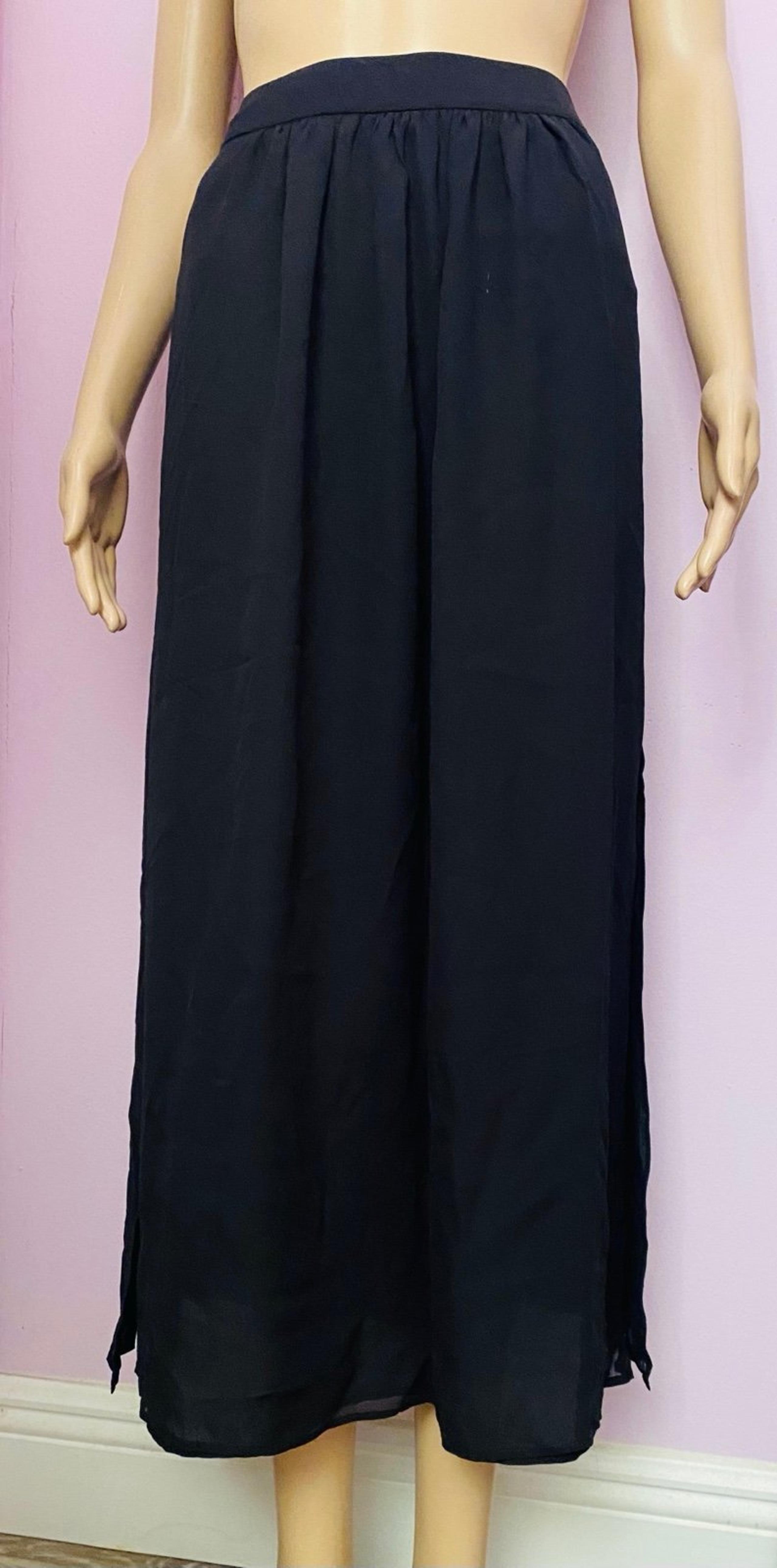 Rachel Zoe Black Chiffon Maxi Skirt
