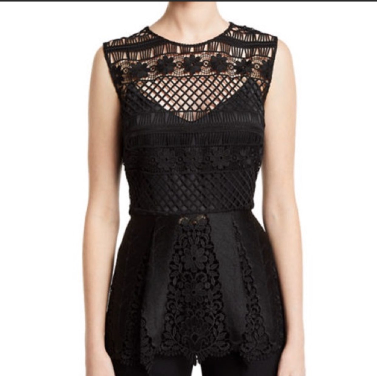 Elie Tahari Alessandra Floral-Crochet Bl