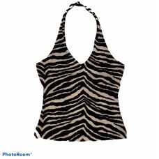 Zebra halter top