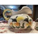ARNEL'S 1974 Ceramic Pitcher and Napkin Holder Mushrooms Yellow MCM