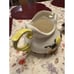 ARNEL'S 1974 Ceramic Pitcher and Napkin Holder Mushrooms Yellow MCM