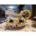 ARNEL'S 1974 Ceramic Pitcher and Napkin Holder Mushrooms Yellow MCM