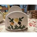 ARNEL'S 1974 Ceramic Pitcher and Napkin Holder Mushrooms Yellow MCM