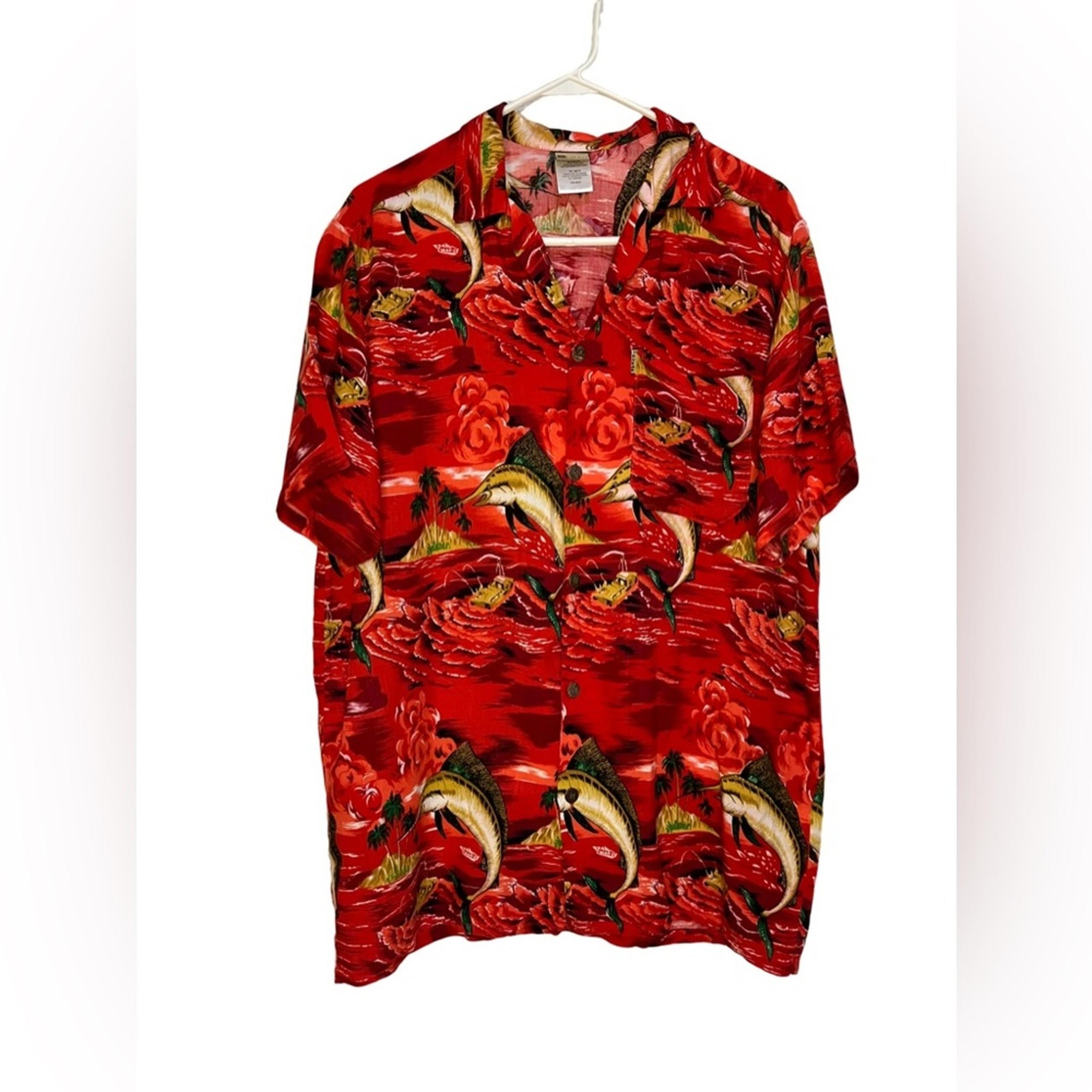 Vintage Red Hawaiian Short Sleeve Shirt