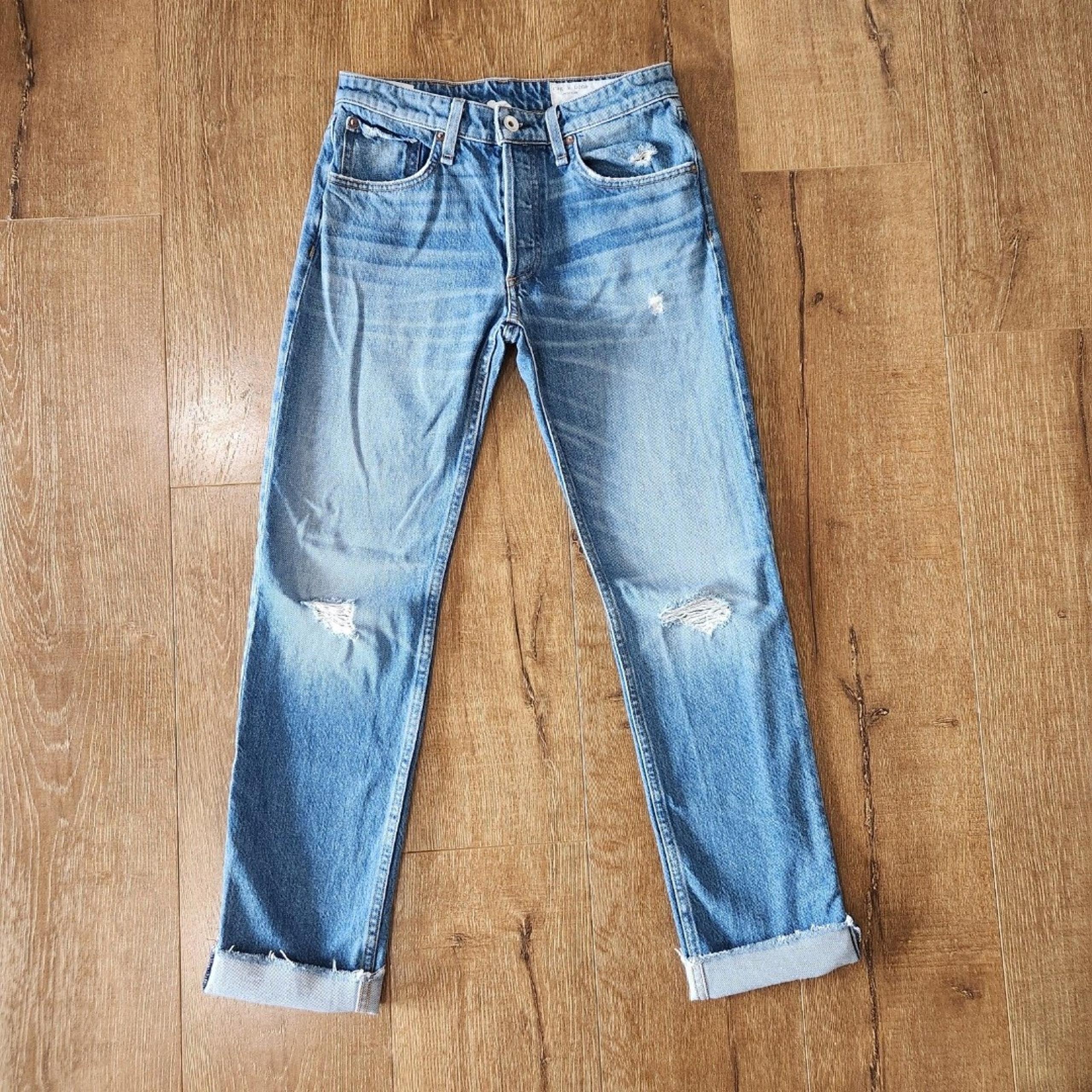 Rag & Bone Jeans 23 Rosa Mid Rise Boyfriend Distress Denim Hipster Norm Casual