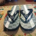 Michael Kors Blue White Mk Logo Flip Flops Size 6 New