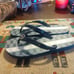 Michael Kors Blue White Mk Logo Flip Flops Size 6 New
