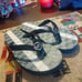 Michael Kors Blue White Mk Logo Flip Flops Size 6 New