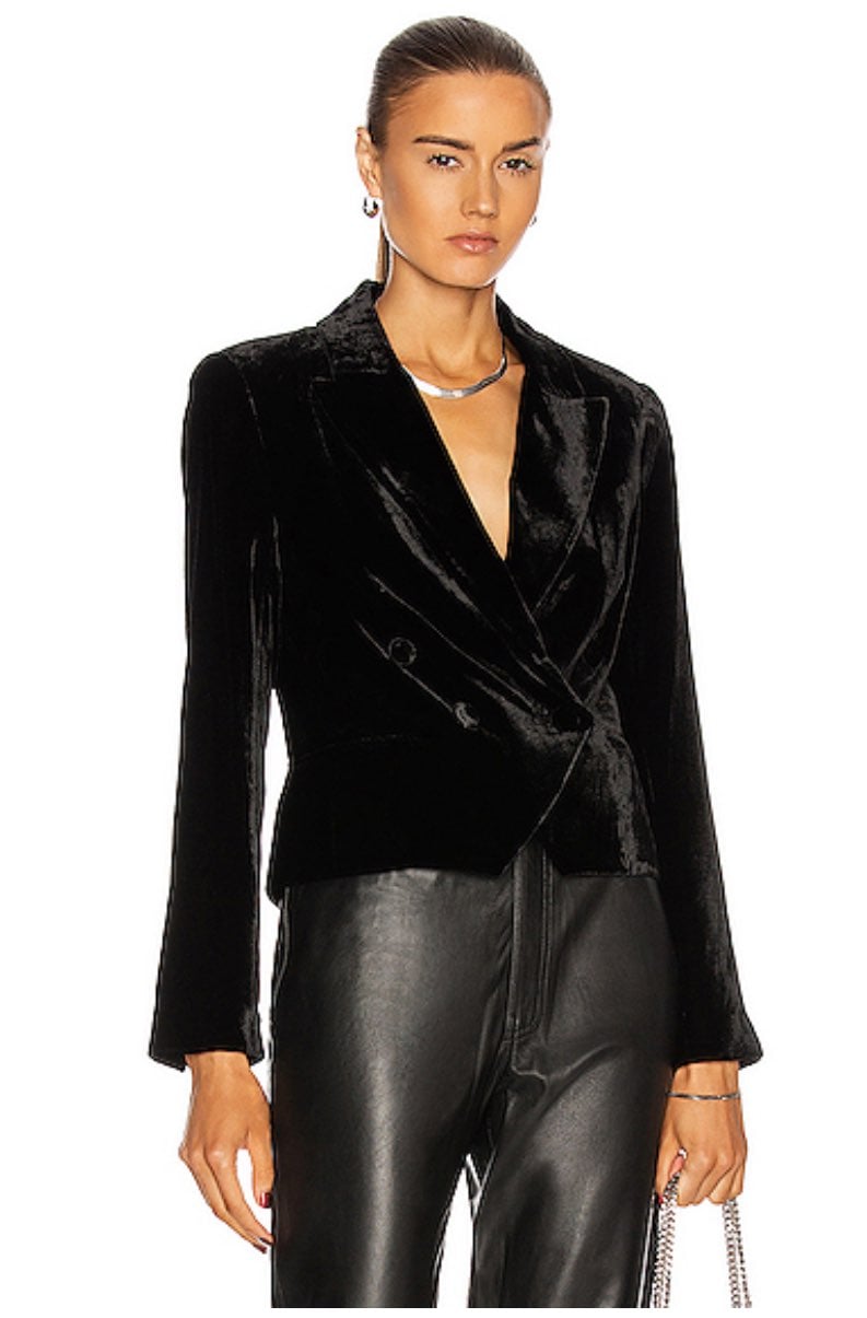 L AGENCE L'agence Chamberlain Velvet Blazer In Black