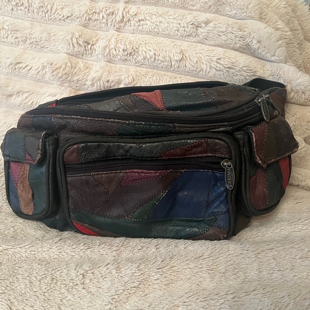 90's Multicolor Leather Patchwork belt bag