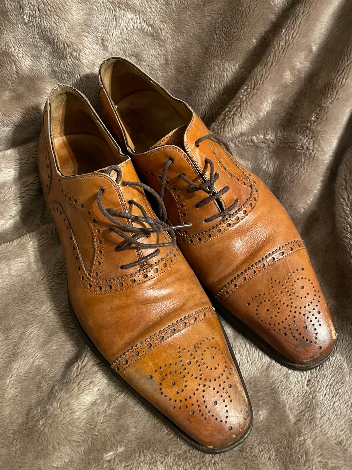 Magnanni Galen Brogue Medallion Toe Oxford, Brown, Men's 9, Made in Spain
