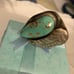 NATIVE - Large Odd Shaped Turquoise Cabochon Ring W/Large Leaf Design