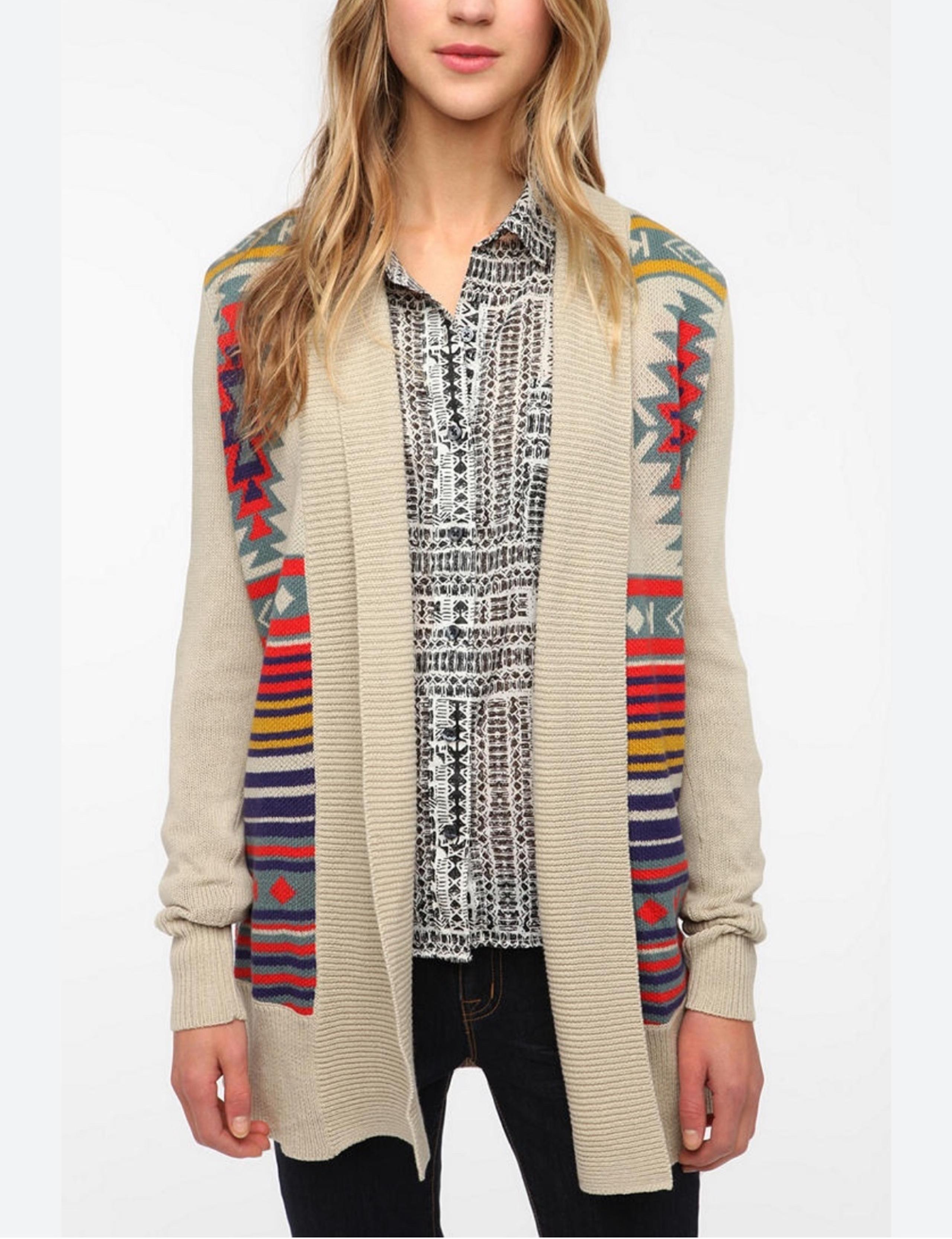 Eocte Women’s Size Medium Long Sleeve Tribal Cardigan Sweater