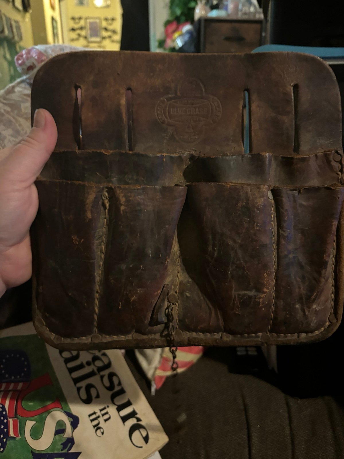 Vintage blue grass tool holder
