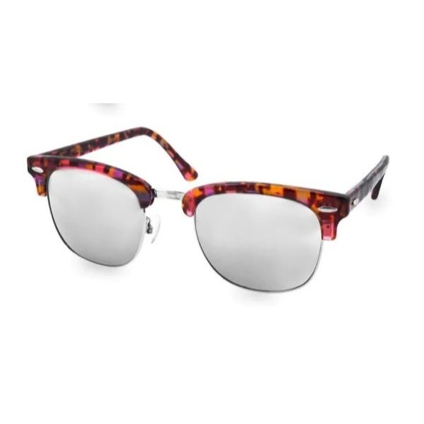 AQS MILO 49MM Clubmaster Sunglasses Tortoise Multi 50's Inspired Gray Lens NEW