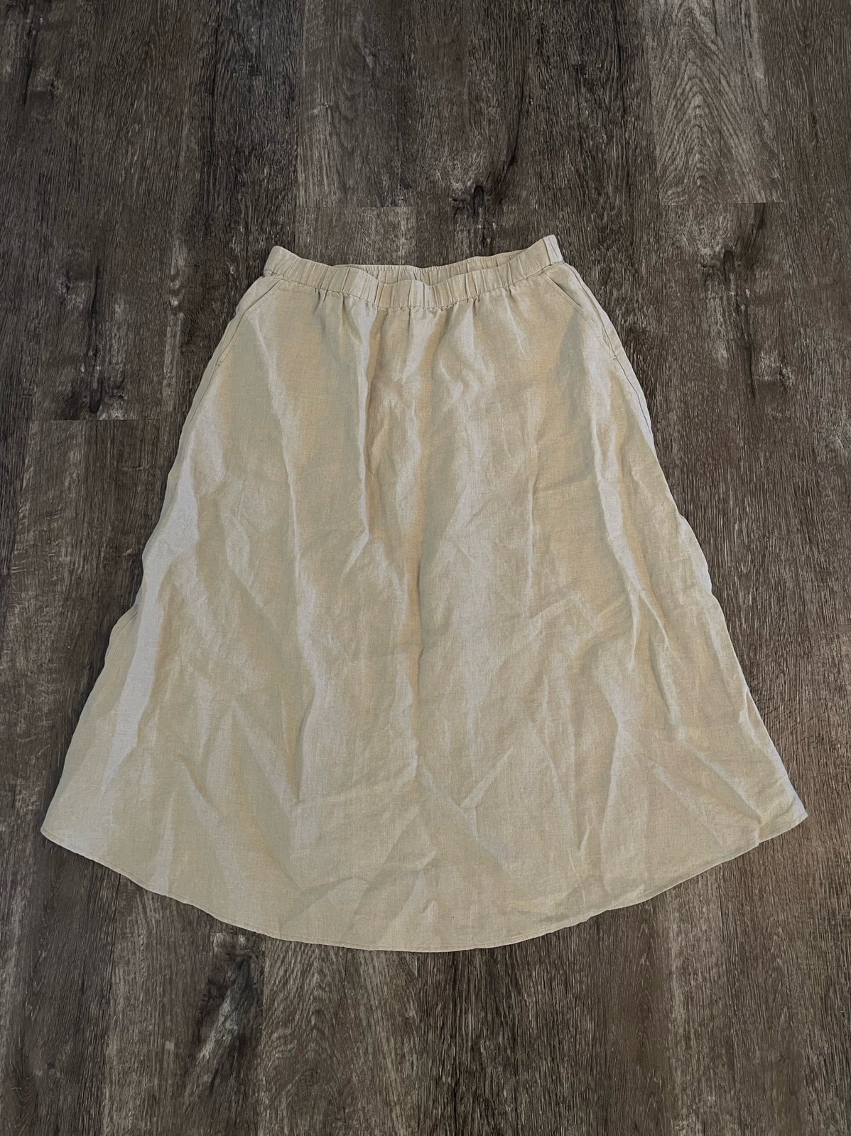 Eileen Fisher Organic Linen Pocket Skirt women’s size Large