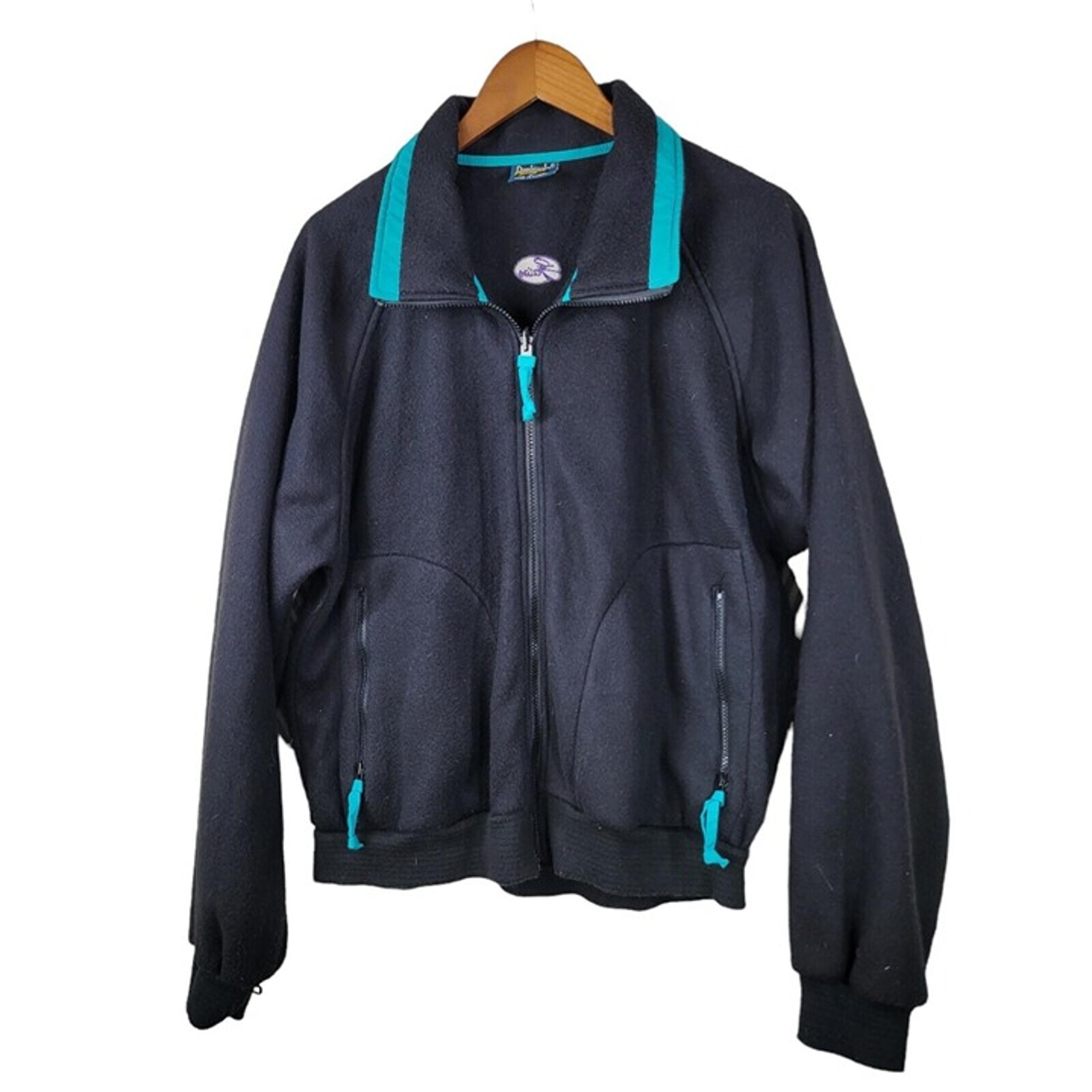 Vintage 90s Dunbrooke Black Fleece Full Zip Up Jacket Mens Size Large Warm Soft
