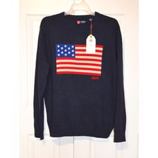 Nwt CHAPS Blue Pullover American US Flag Patriotic Crewneck Sweater Mens Size XL