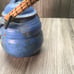 Stoneware Pottery Tea Pot Bamboo Handle Unbranded Pre-loved Blue/Green Coloring