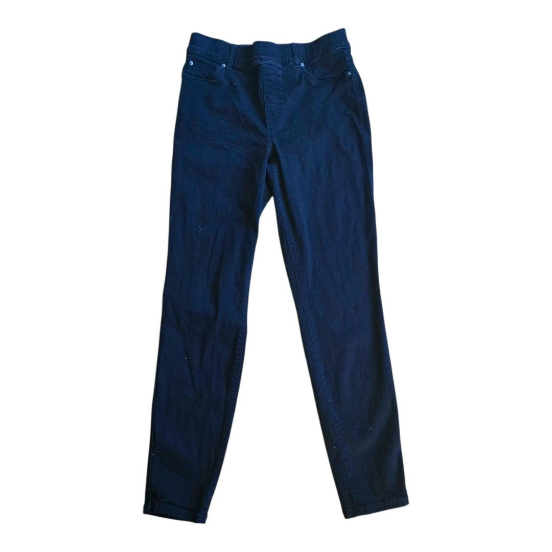 NWT Spanx Jeans Ankle Skinny Pull On Stretch Clean Black Sz XL Tall $128