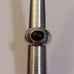 Vintage Sterling Silver Textured Dome Ring with Black Onyx Cabochon, Size 6