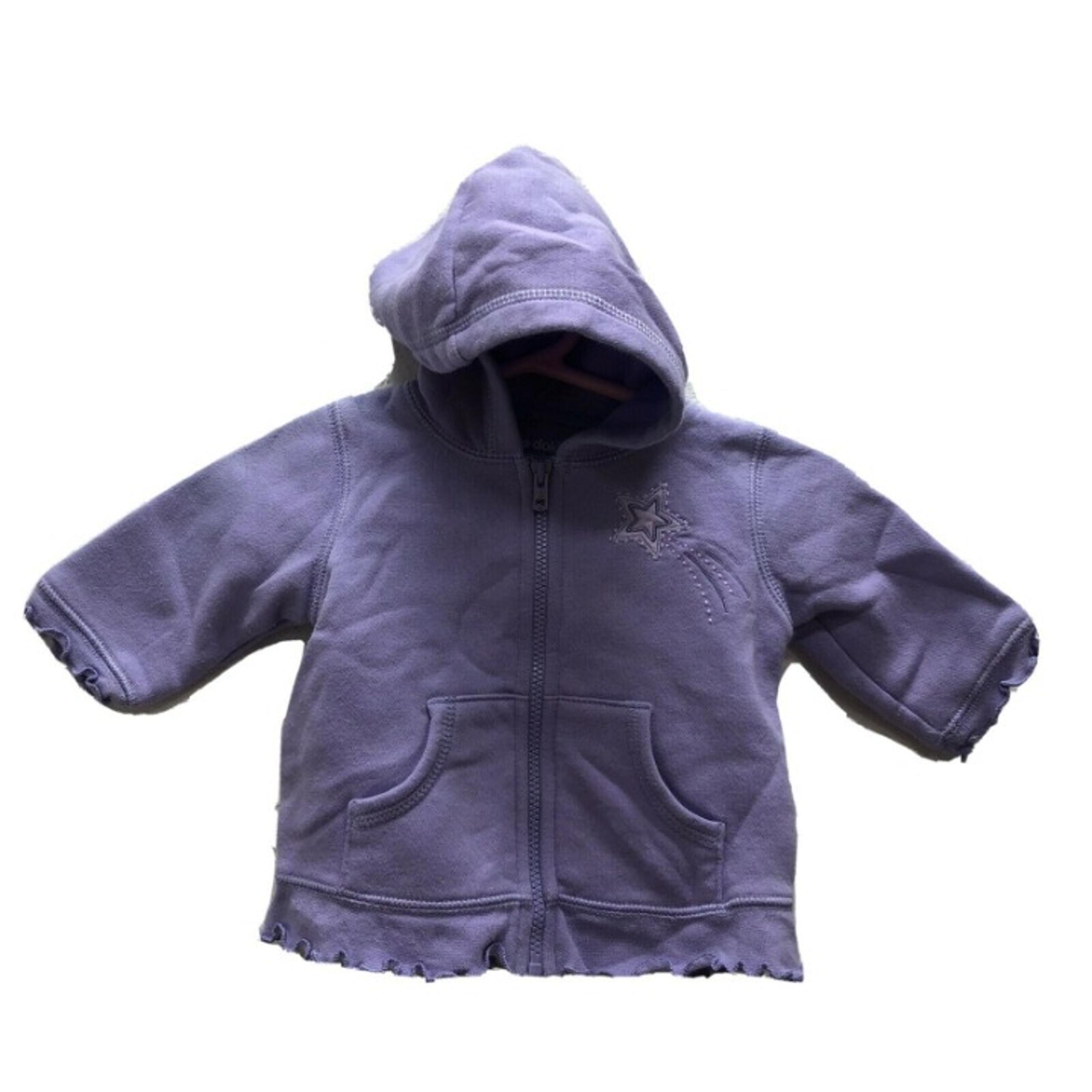 Okie Dokie Girls Size 0-3 Months Hoodie Jacket Purple Full Zip Princess Star