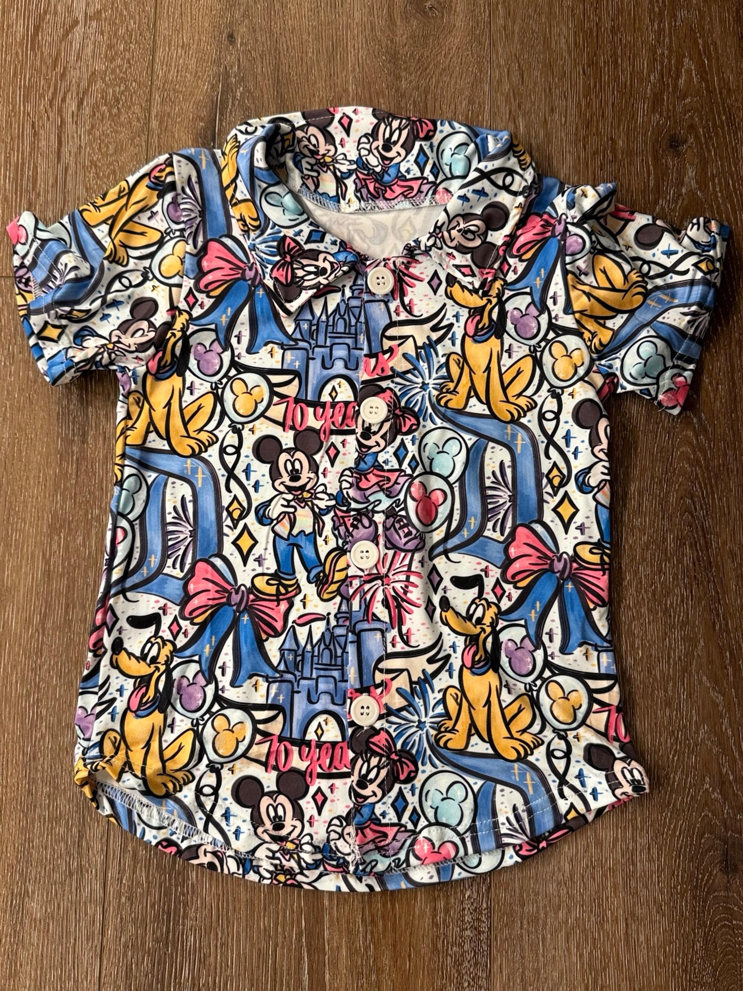 Disneyland 70th anniversary boys button-down shirt