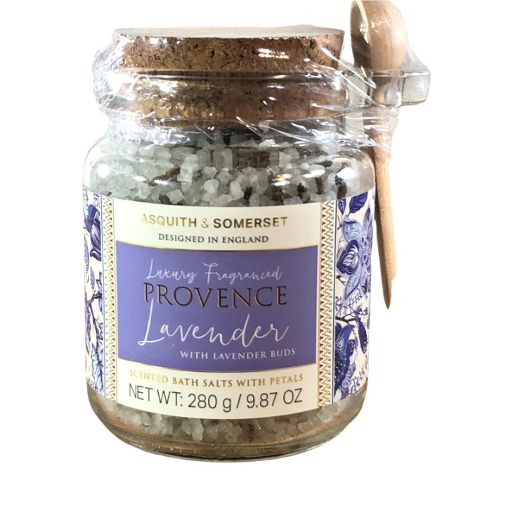 Jar Asquith & Somerset luxury fragrance Provence lavender bath salts w/ Petals