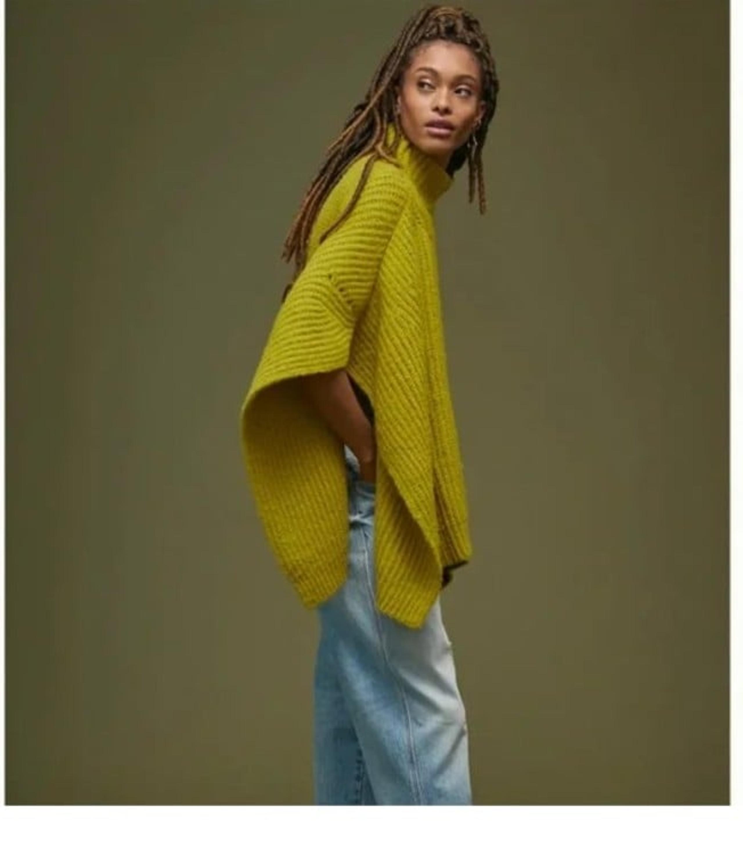 Anthropologie One Size Ribbed Knit Poncho