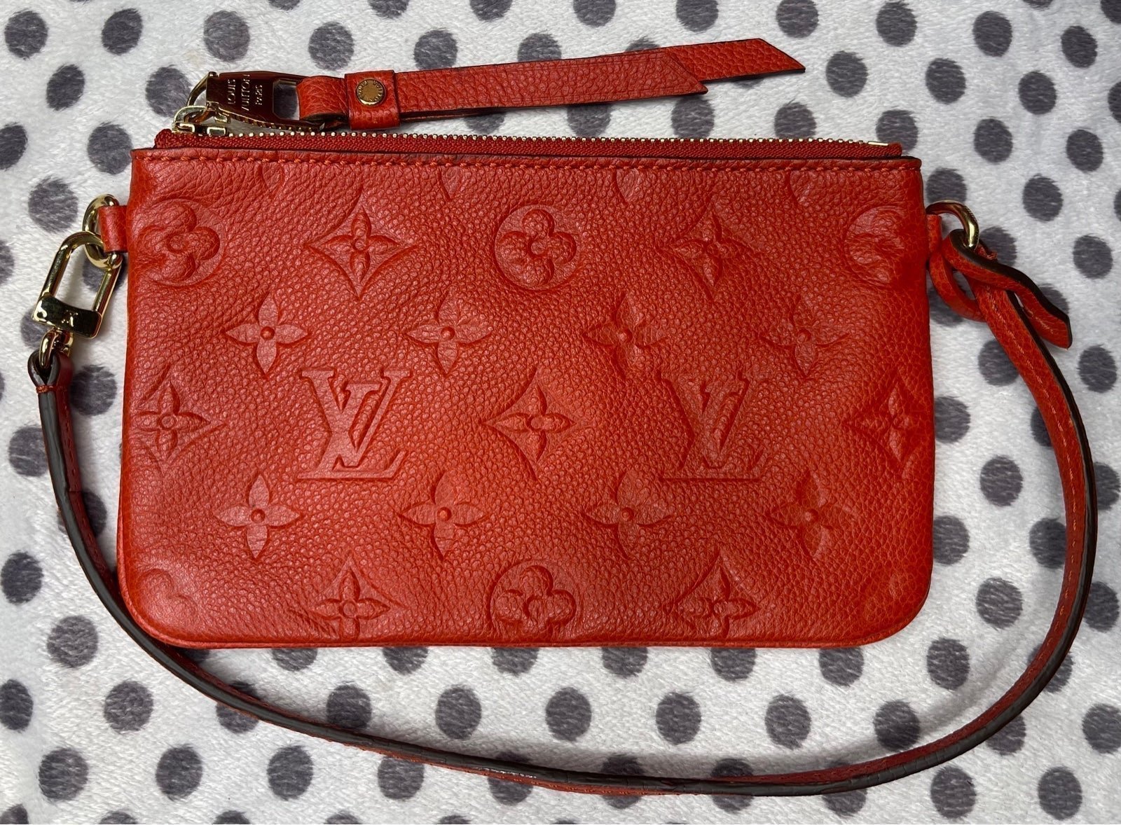 Louis Vuitton Red / Orange Empreinte Leather Mini Pochette