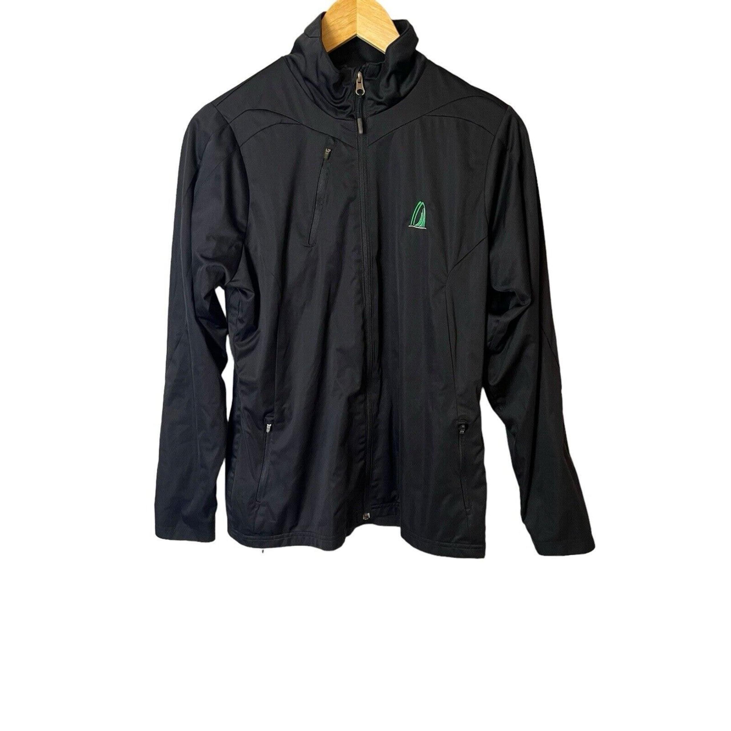 Antigua Women's Black Long Sleeve Full Zip Jacket Size L With Zip Pockets