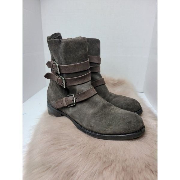 Alberto Fermani Women's Brown Suede Triumvirate Ankle Boots Floor Model Size 9.5