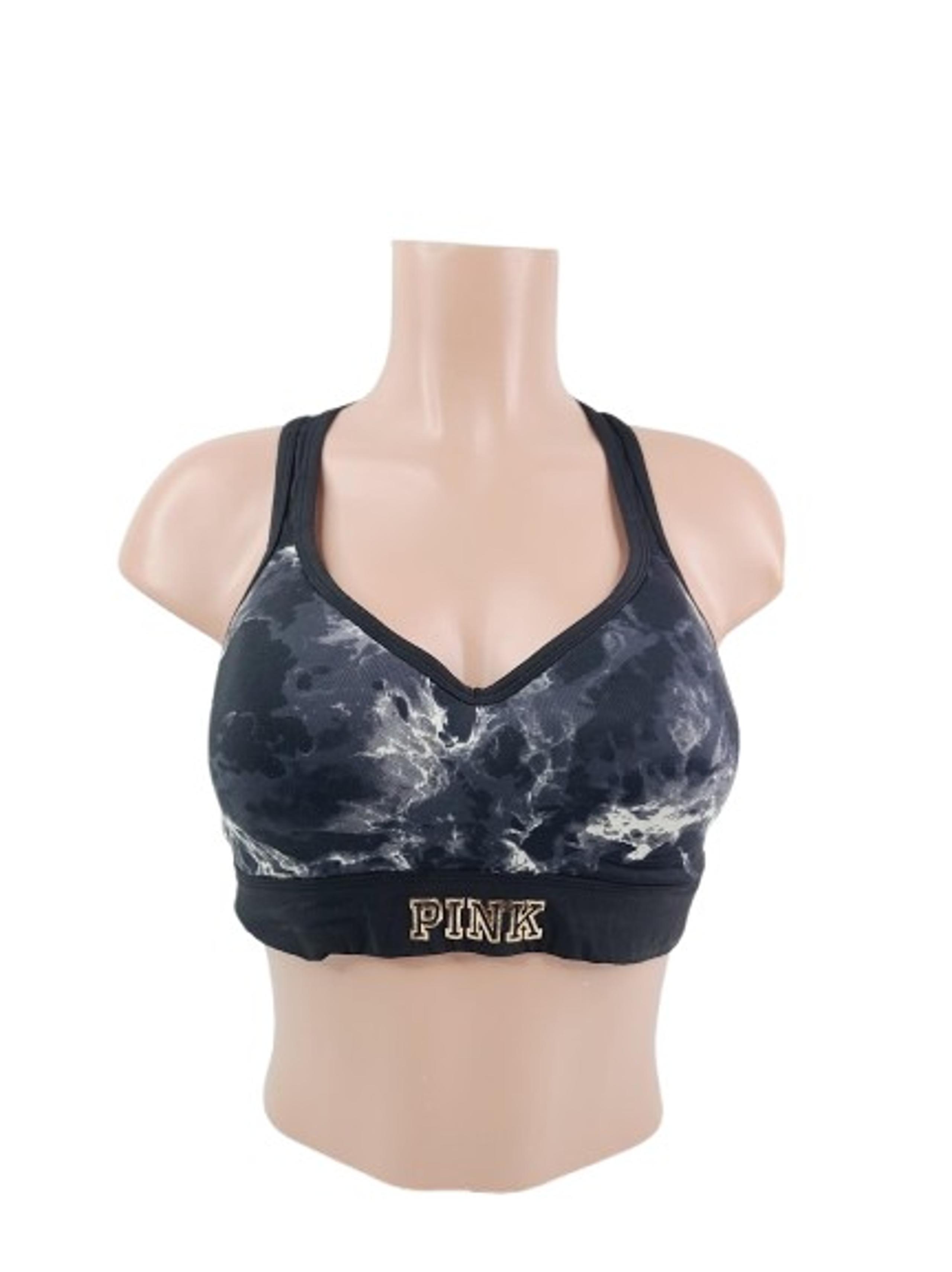 PINK Victoria's Secret Women's Black Tie Dye Ultimate Push-Up Sport Bra Size L