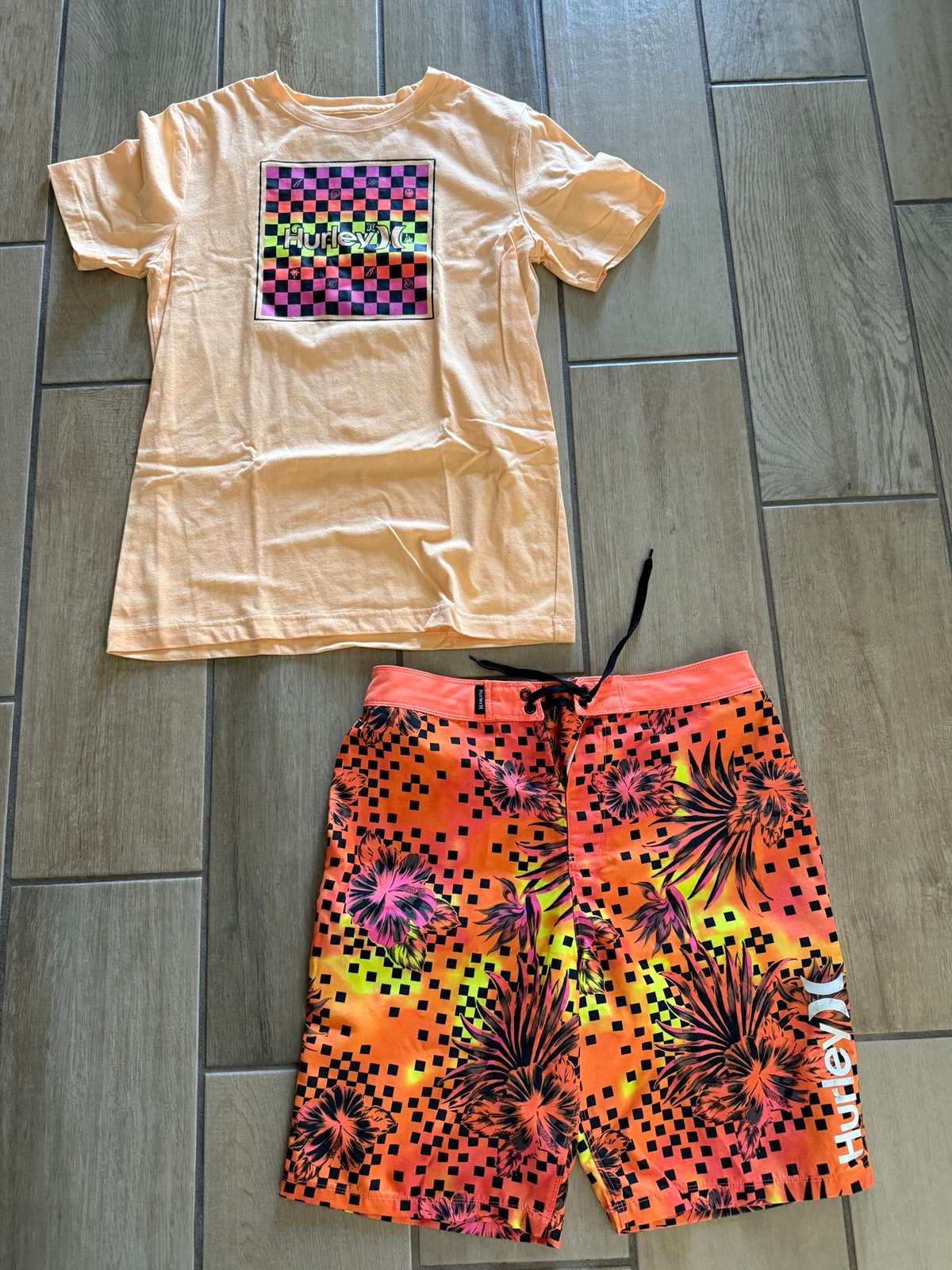 Hurley Big Boys Board Shorts and Graphic tee Set