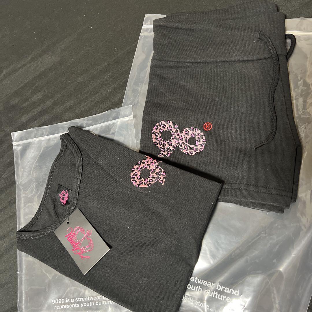 90 Logo Girl Cropped Tee & Micro Shorts Set