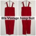 Japanese Made 80s Vintage Corduroy Jumpsuit Overalls Red M