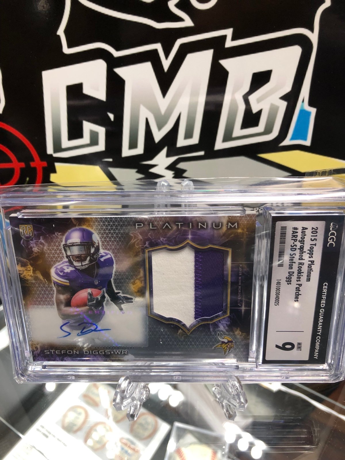 2015 Topps Platinum Stefon Diggs RC Patch Auto #ARP-SD. Graded 10/9! See dptn!