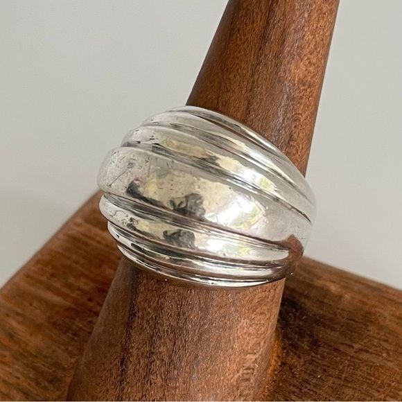 Vintage SU 925 Mexico Sterling Silver Statement Ring 8