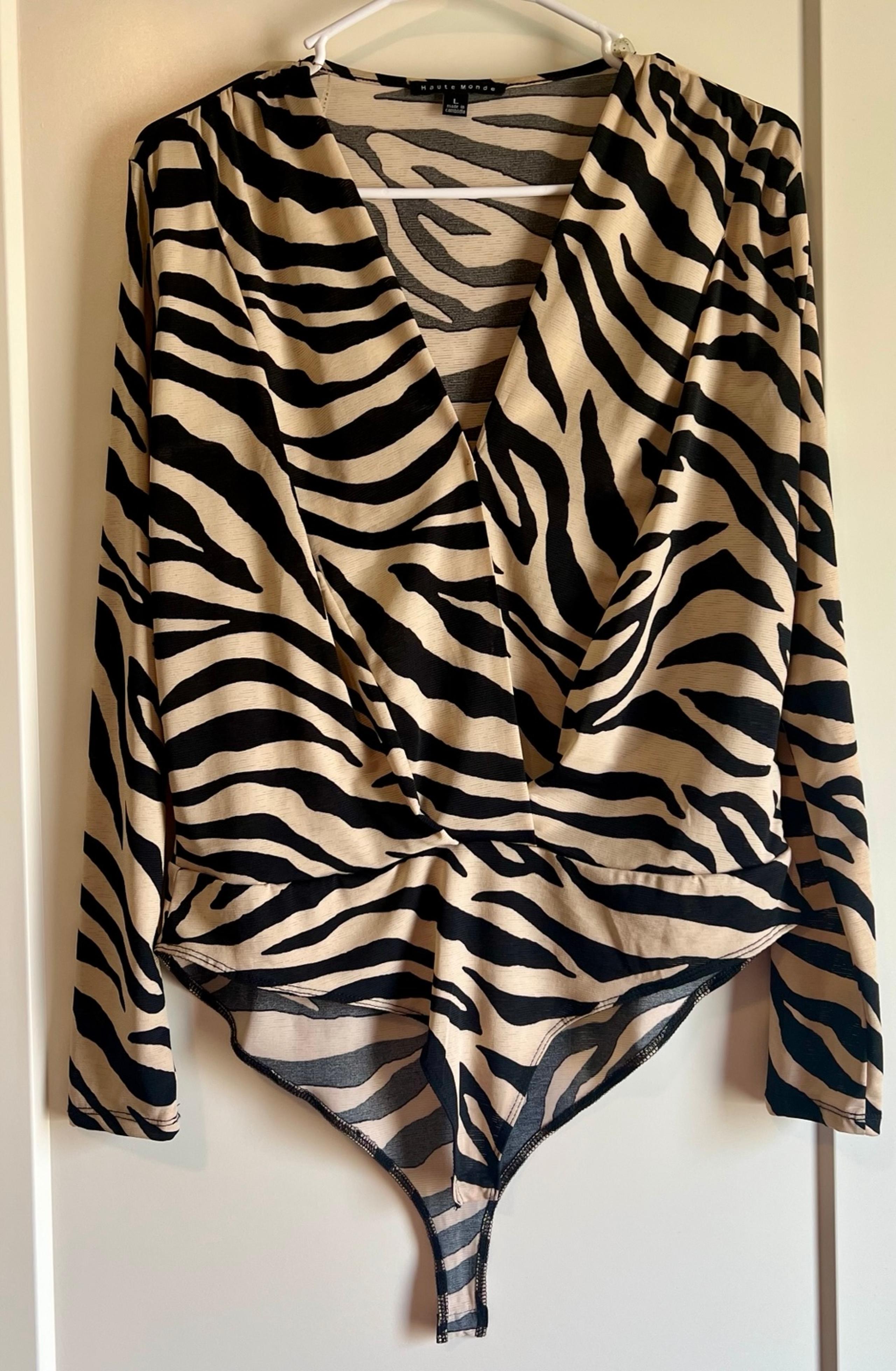 Zebra print long sleeve Bodysuit