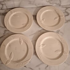 Target BIRCHWOOD CHALET PINECONE Dinner Plates 4 Home Cream Winter Christmas