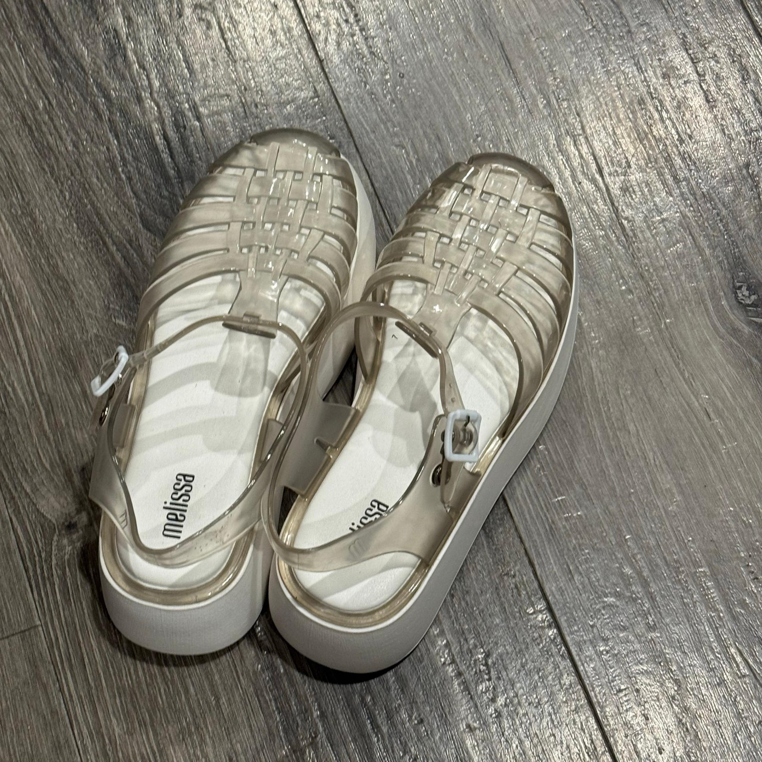 Melissa Possession Plato Platform Sandals EUC Size 7 White