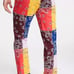 Sun+Stone Men Pants MARCUS 31 (34x32) Straight Fit Colorblock Bandana Patchwork