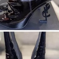 Ysl patent leather boots comes with box