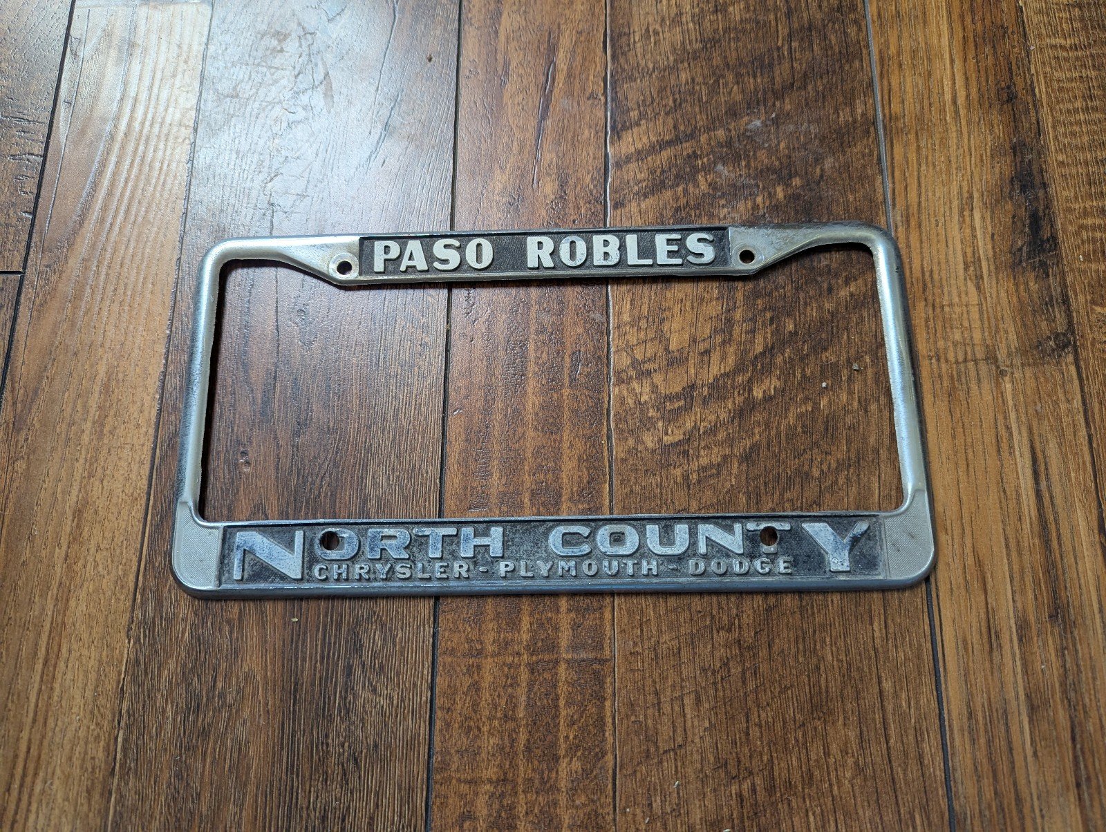RARE Paso Robles North County Chrysler Plymouth Dodge Metal License Plate Frame