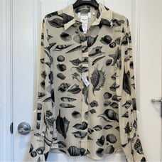 Sportmax Max Mara Label-cut100% Silk Printed Blouse Shirt Sz:M US6 Spring/Summer