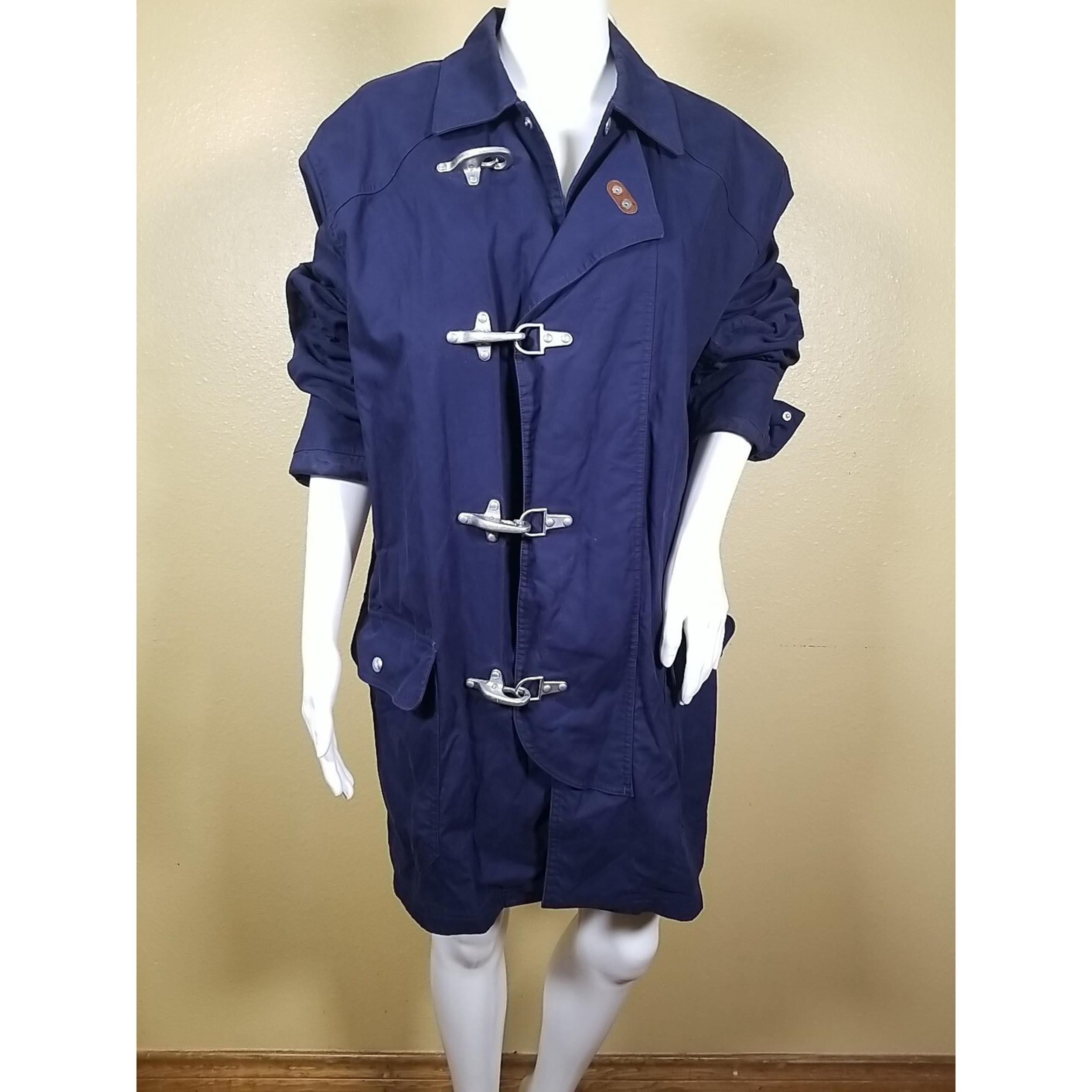 Polo Ralph Lauren Men Fireman Coat Jacket Large Navy Lobster Clasp RARE VTG