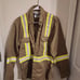 Fire Zero Reflective Work Jackets Tan and Navy Blue Medium