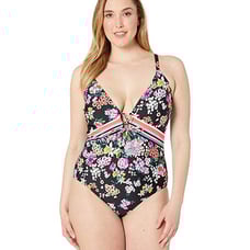 Plus Size Bloomin Beauty Plunge Lace-up Mio One-Piece sizes 1X, 2X and 3XL