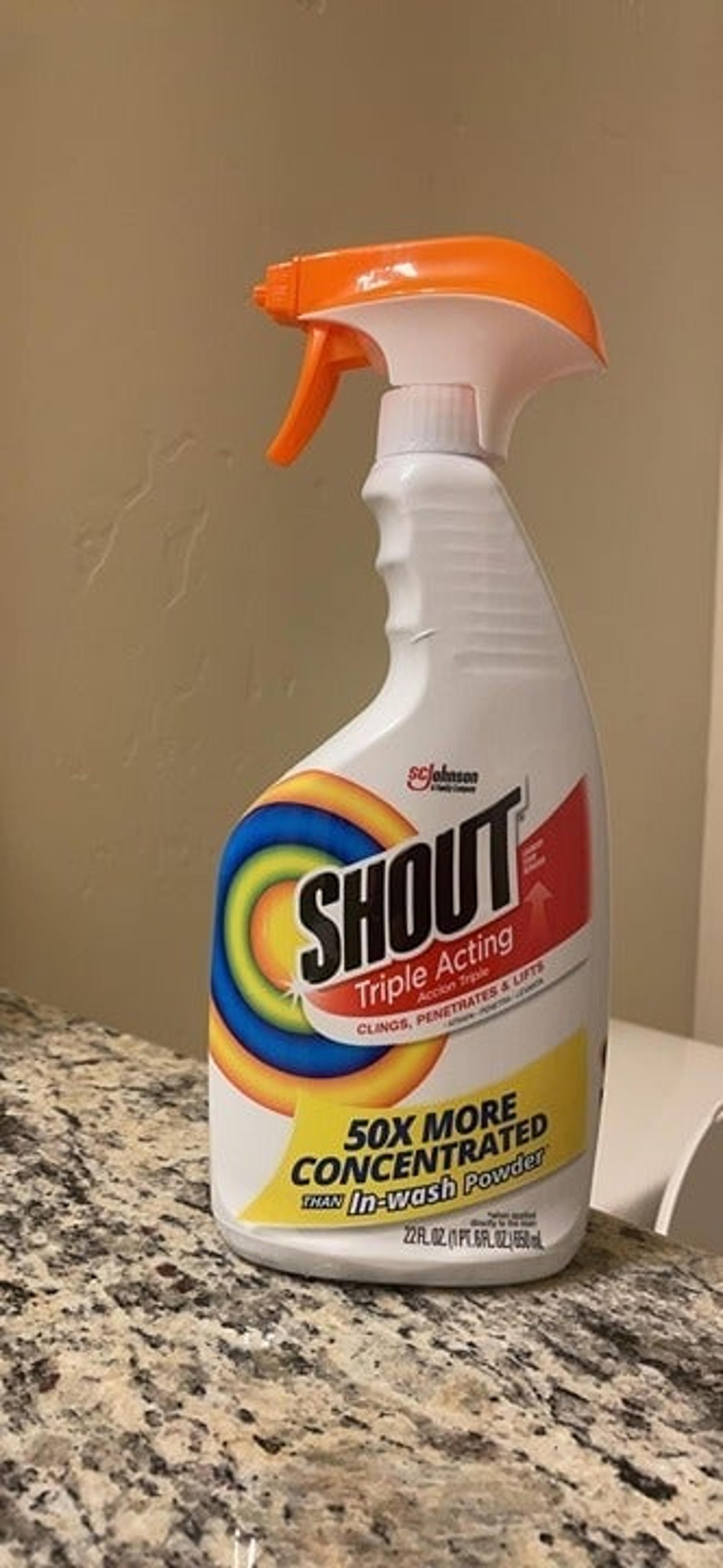 Shout Active Enzyme Laundry Stain Remover Spray Triple Acting 22oz